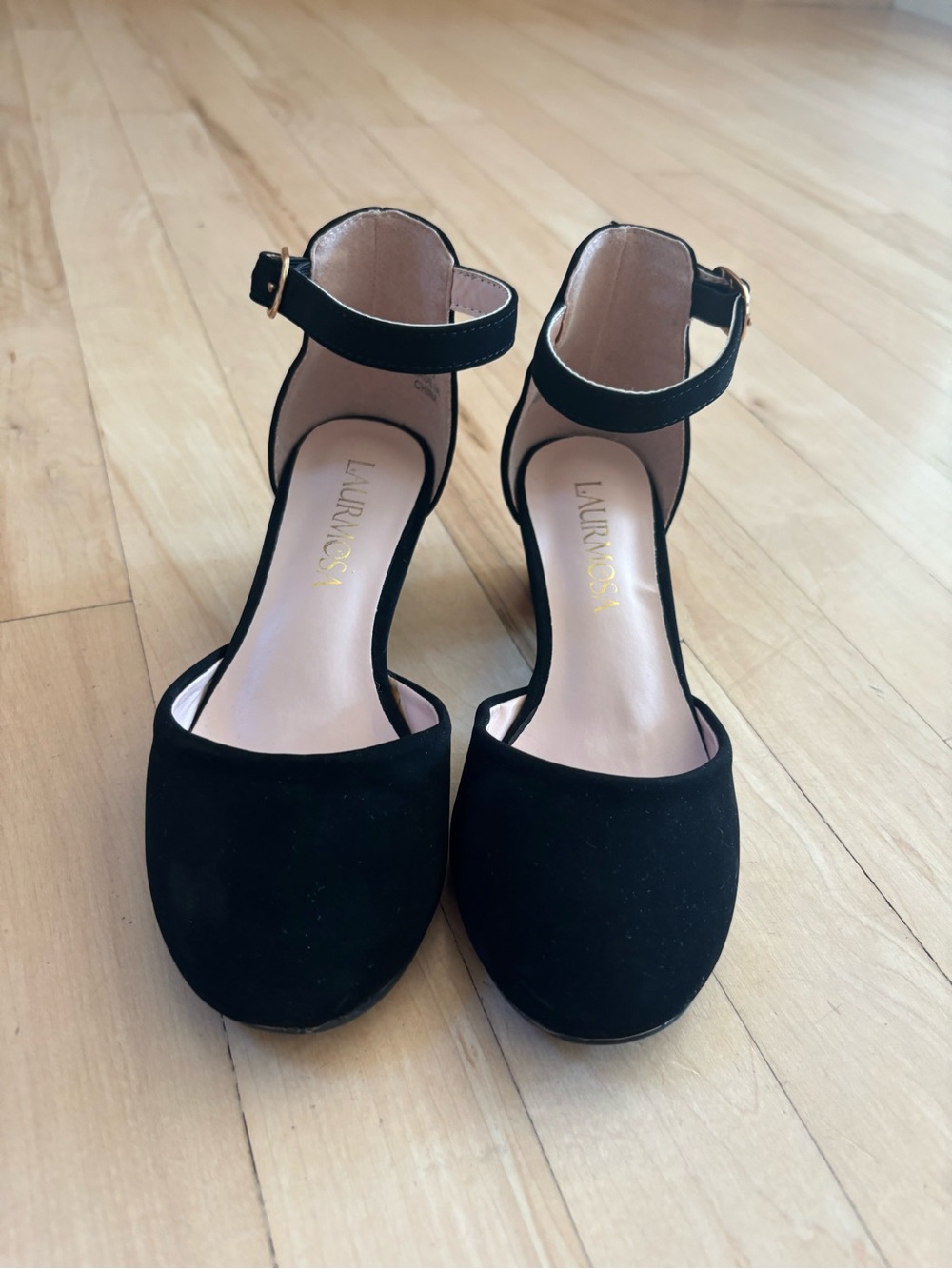 Black Ankle-Strap Kids Dress Heels